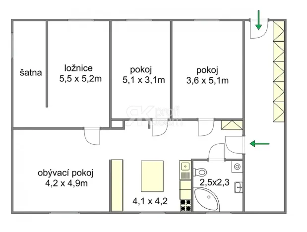 Prodej bytu 4+1, Paseka, 110 m2