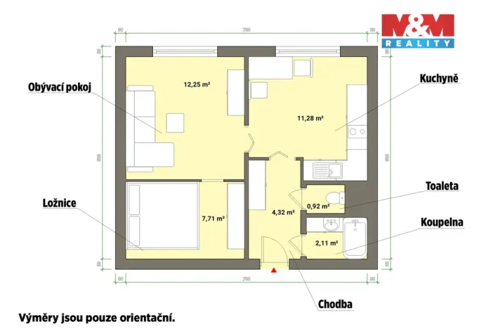 Prodej bytu 1+1, Planá, Fučíkova, 39 m2