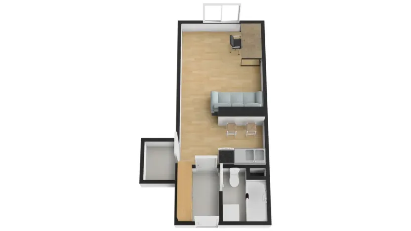 Pronájem bytu 1+kk, Praha - Modřany, Petržílova, 29 m2