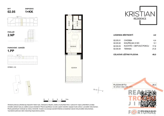 Pronájem bytu 1+kk, Hradec Králové, Pod Zámečkem, 28 m2