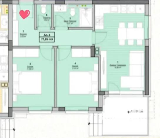 Prodej bytu 3+kk, Nesebar, Bulharsko, 78 m2