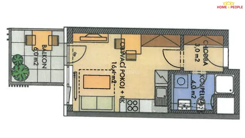 Prodej bytu 1+kk, Praha - Hlubočepy, Gollové, 24 m2