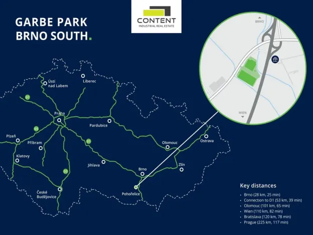 Pronájem skladu, Pohořelice, Brněnská, 8640 m2