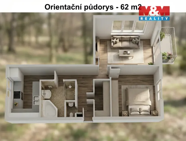 Pronájem bytu 2+1, České Budějovice - České Budějovice 3, U Trojice, 62 m2