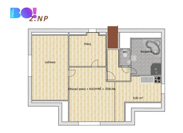 Pronájem bytu 3+kk, Řeka, 74 m2