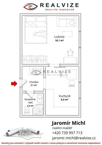 Prodej bytu 1+1, České Budějovice, Hálkova, 30 m2