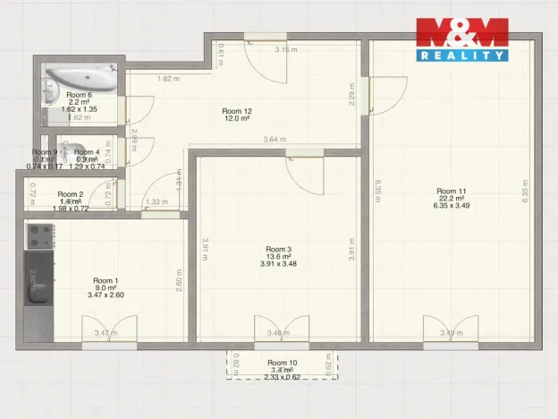 Prodej bytu 2+1, Plzeň - Východní Předměstí, Francouzská třída, 63 m2