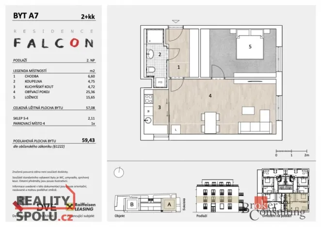 Prodej bytu 2+kk, Mělník, Sokolská, 57 m2