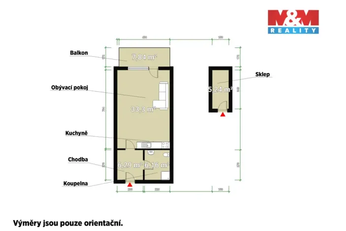 Pronájem bytu 1+kk, Plzeň - Skvrňany, Františka Kováříka, 46 m2