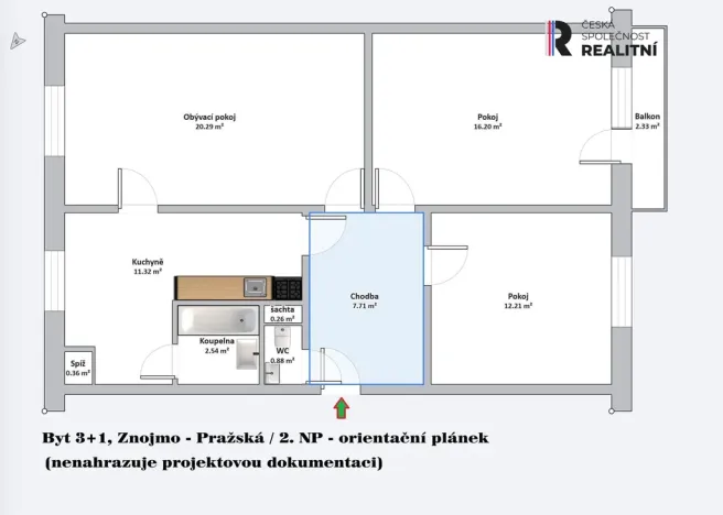 Prodej bytu 3+1, Znojmo, Pražská, 76 m2