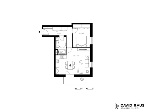 Prodej bytu 2+kk, Bystřice nad Pernštejnem, Forota, 54 m2