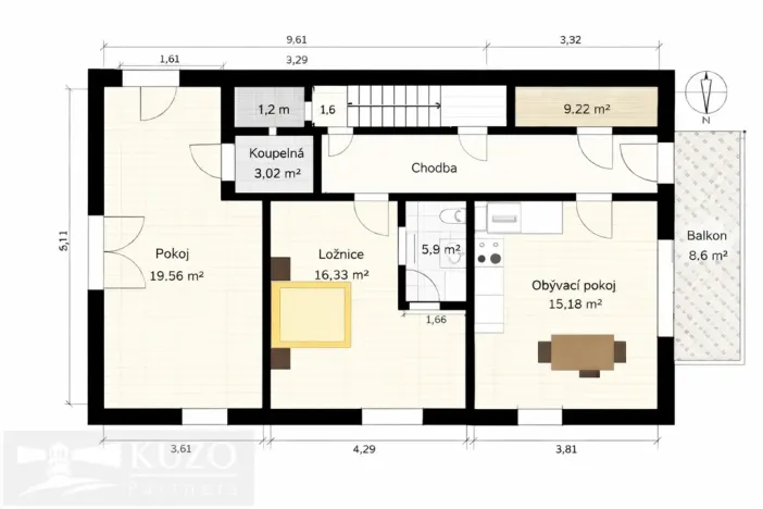 Pronájem bytu 2+1, Číhalín, 70 m2