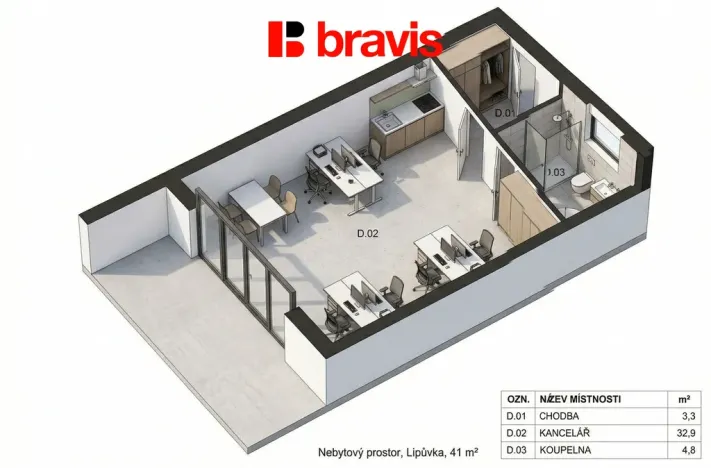Prodej komerční nemovitosti, Lipůvka, 41 m2