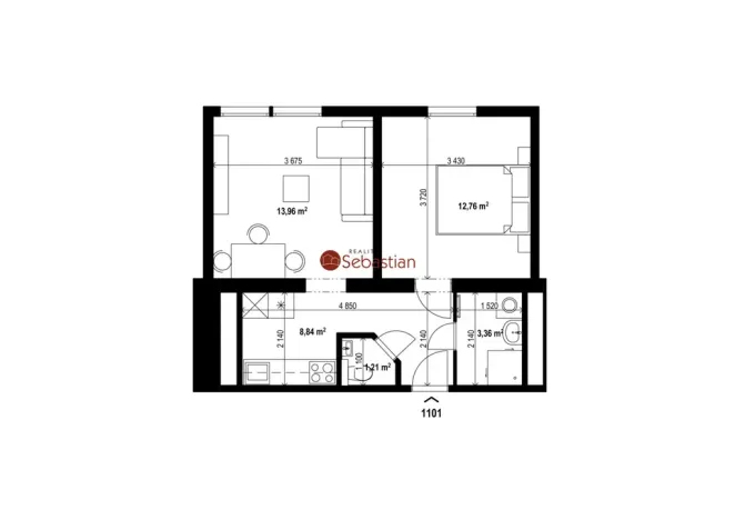 Pronájem bytu 2+1, Teplice - Trnovany, Antonína Sochora, 38 m2
