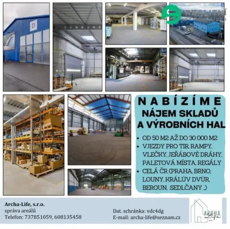 Pronájem skladu, Králův Dvůr, Tovární, 480 m2