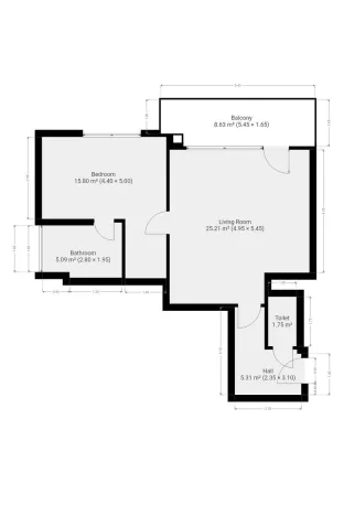 Pronájem bytu 2+kk, Praha - Hloubětín, Modrého, 58 m2