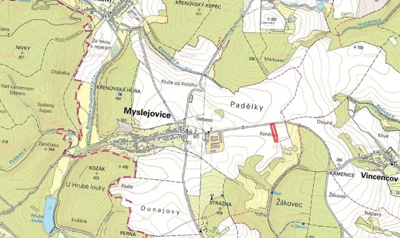 Prodej pole, Myslejovice, 5212 m2
