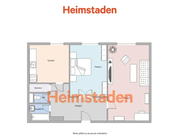 Pronájem bytu 2+1, Karviná - Nové Město, Jurkovičova, 56 m2