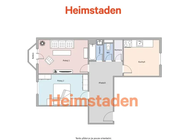 Pronájem bytu 2+1, Ostrava - Slezská Ostrava, Bernerova, 52 m2