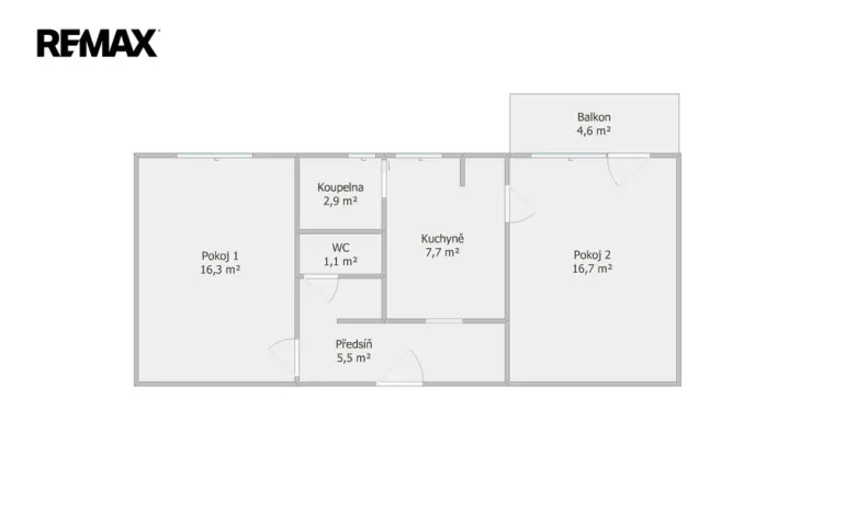 Pronájem bytu 2+1, Náměšť nad Oslavou, Husova, 50 m2