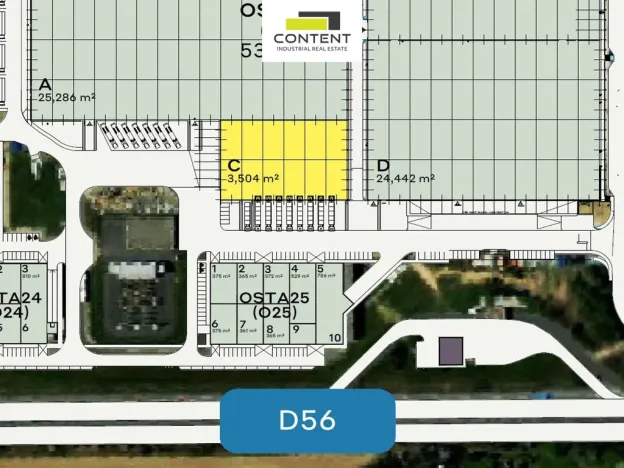 Pronájem skladu, Ostrava - Hrabová, K Zyfu, 3504 m2