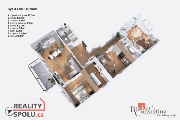 Prodej bytu 4+kk, Trutnov, Chodská, 102 m2