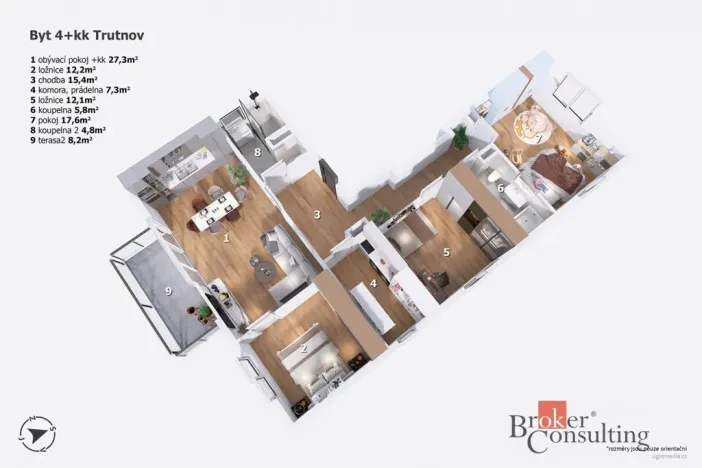 Prodej bytu 4+kk, Trutnov, Chodská, 102 m2