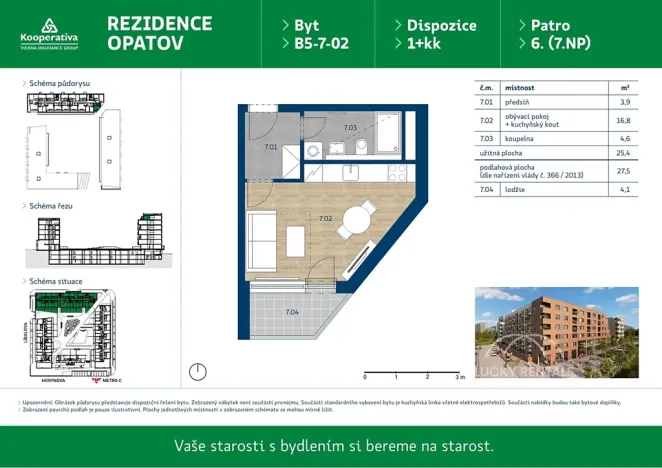 Pronájem bytu 1+kk, Praha - Chodov, Líbalova, 27 m2