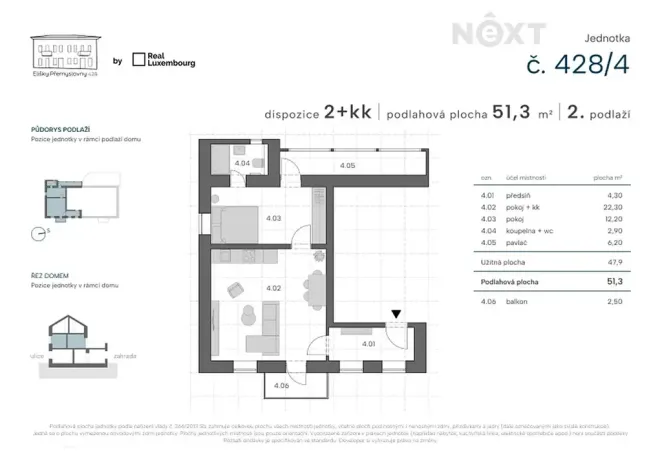 Prodej bytu 2+kk, Praha - Zbraslav, Elišky Přemyslovny, 48 m2