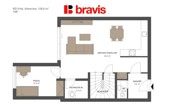 Prodej rodinného domu, Křenovice, Otakara Černého, 110 m2