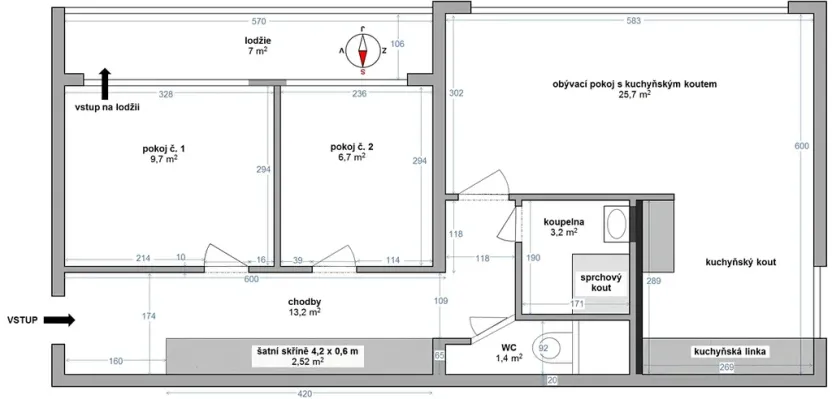Pronájem bytu 3+kk, Praha - Krč, Kukučínova, 60 m2