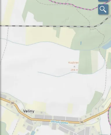 Prodej pozemku, Veliny, 180 m2