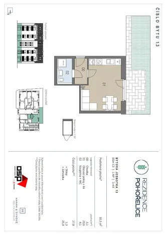 Pronájem bytu 1+kk, Pohořelice, U Kasáren, 30 m2