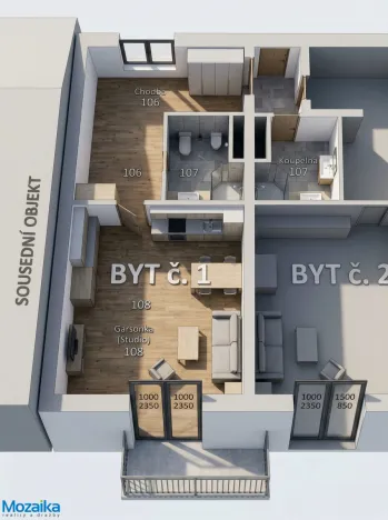 Pronájem bytu 1+kk, Lanškroun - Ostrovské Předměstí, Na Valech, 40 m2