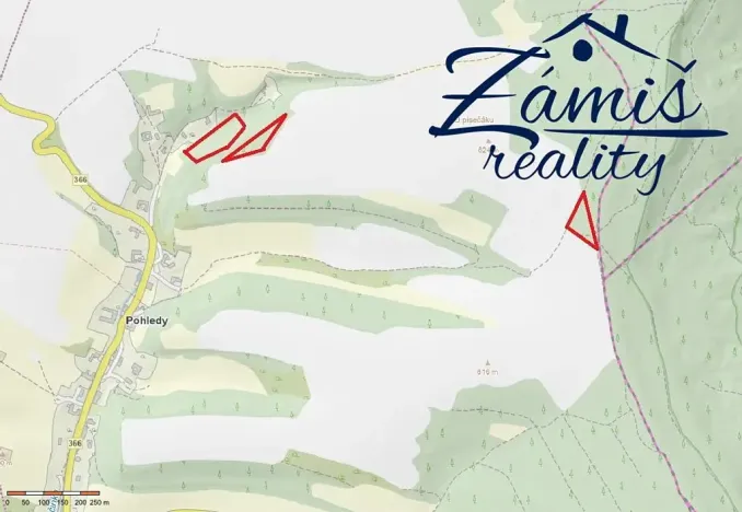 Prodej podílu lesa, Pohledy, 7200 m2