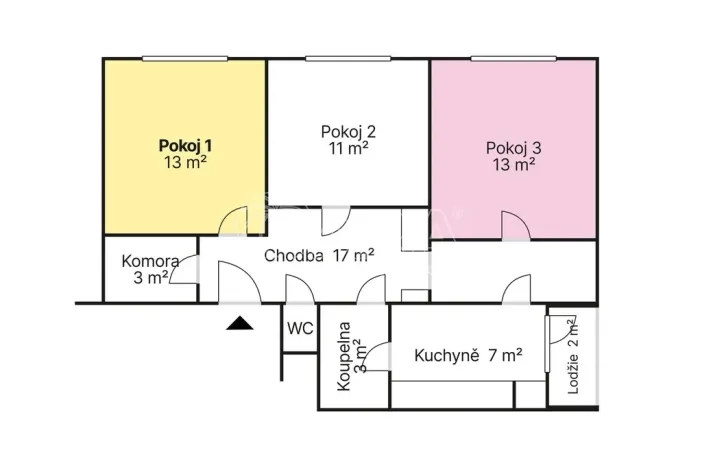 Pronájem pokoje, Brno, Hluboká, 13 m2