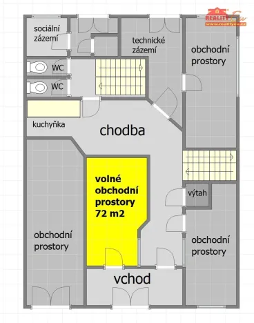 Pronájem obchodního prostoru, Nové Město nad Metují, Komenského, 72 m2