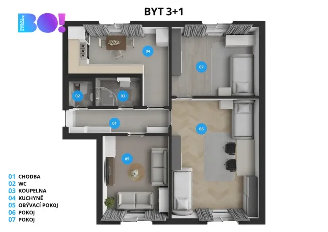 Prodej bytu 3+1, Nový Jičín, Vančurova, 72 m2