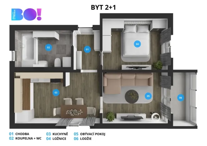 Prodej bytu 2+1, Ostrava, Samoljovova, 49 m2