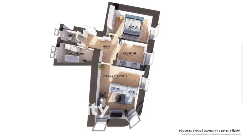 Prodej bytu 2+1, Úsobí, 58 m2