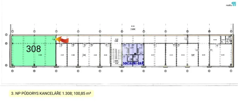 Pronájem kanceláře, Ledeč nad Sázavou, Podolí, 100 m2