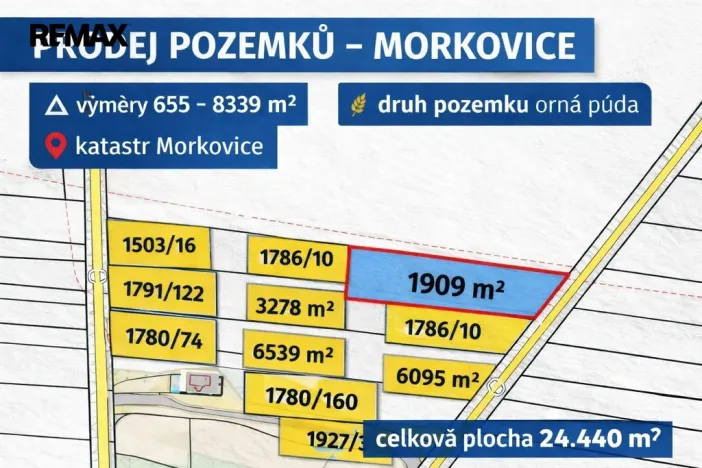 Prodej pole, Morkovice-Slížany, 24222 m2
