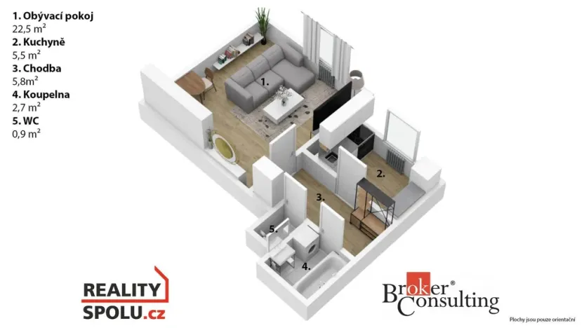 Prodej bytu 1+1, Rosice, 37 m2