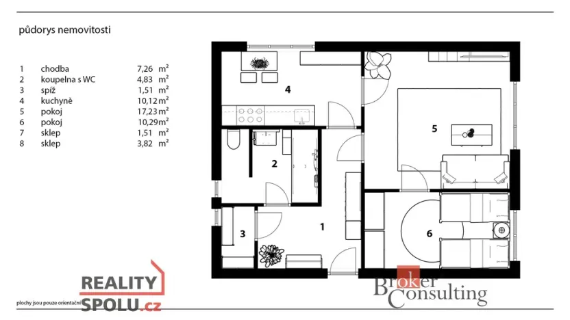 Prodej bytu 2+1, Pardubice - Zelené Předměstí, Svobody, 51 m2