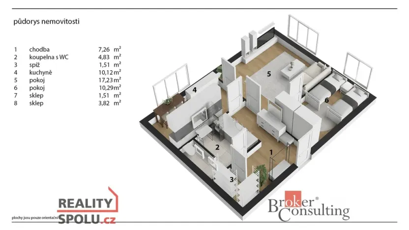 Prodej bytu 2+1, Pardubice - Zelené Předměstí, Svobody, 51 m2