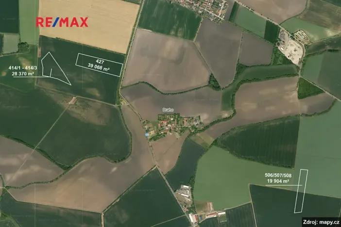 Prodej pole, Chleby, 87342 m2