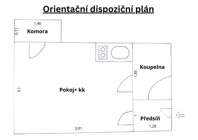 Pronájem bytu 1+kk, Praha - Nusle, V Horkách, 17 m2