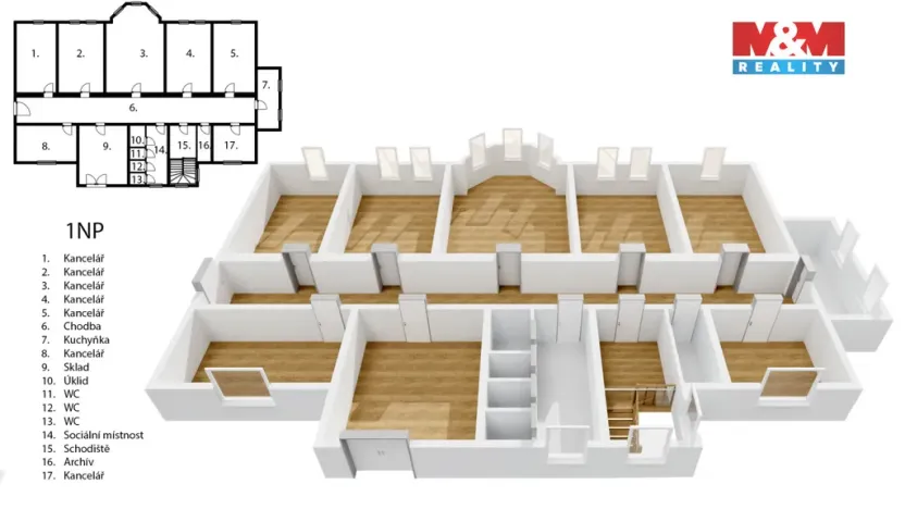 Pronájem kanceláře, Ostrava - Kunčičky, Škrobálkova, 173 m2
