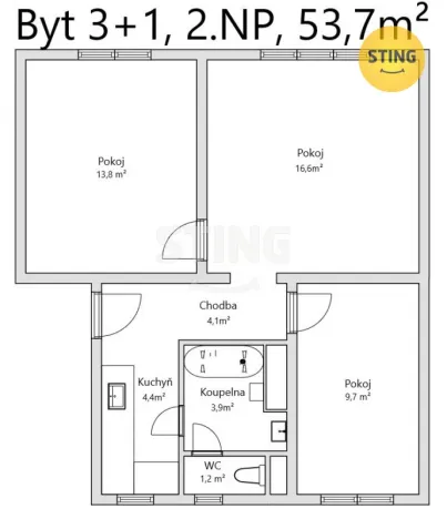 Prodej bytu 3+kk, Uherský Brod, Okružní, 67 m2