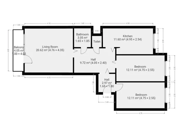 Pronájem bytu 3+1, Praha - Modřany, Platónova, 76 m2